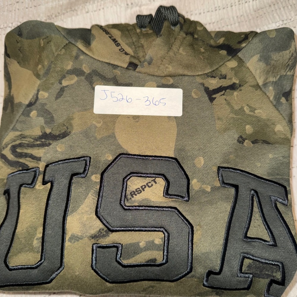 Under Armour Project Rock Mens USA Camo Hoodie Green ColdGear Medium J526-365 - Picture 8 of 8
